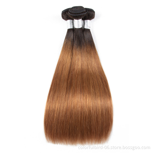 Wholesale perruque Hair Weave ombre 1b/30  human Bundles Double Drawn Bone Straight 1b/30 Weave human hair